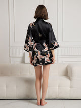[Nero] SilkSilky-IT 3/4 Sleeve Vestaglia da donna 002