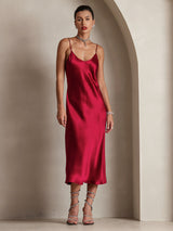 [Vino] SilkSilky-IT Sleeveless V Neck Vestiti da donna 004
