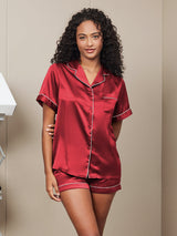 [Vino] SilkSilky-IT Short Sleeve Lapel Collar Pigiami da donna 001
