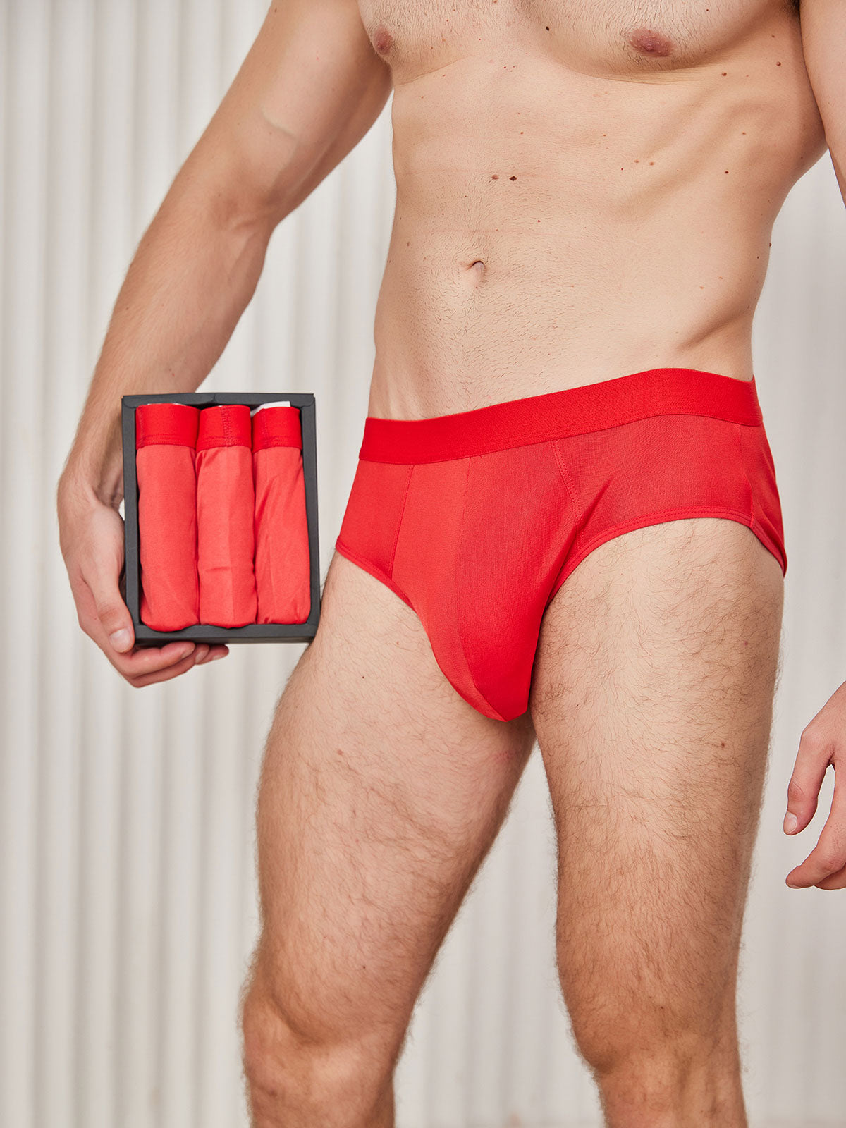 [Rosso] SilkSilky-IT Seta pura Mens Underwear 002