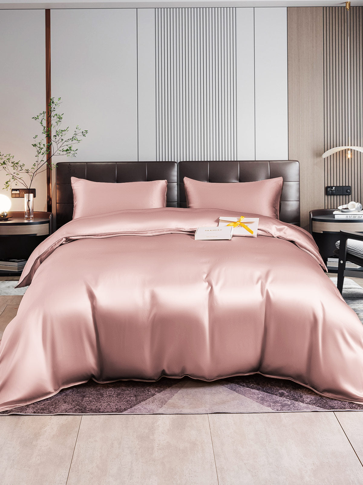 SilkSilky IT 22Momme Seta pura Bedding Set MalvaPallido 001