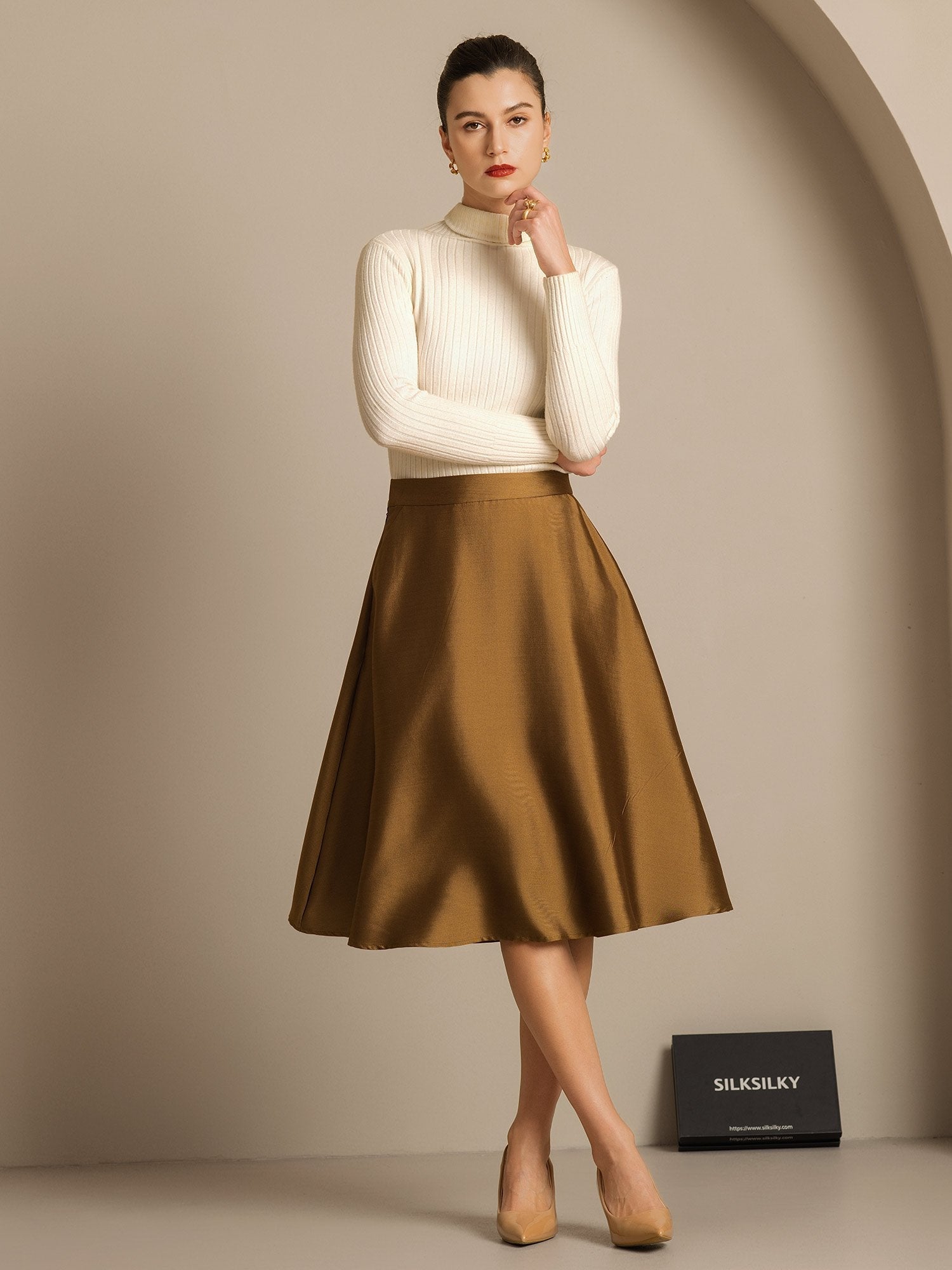 [Bronzo] SilkSilky-IT 32Momme Seta Skirt 006,