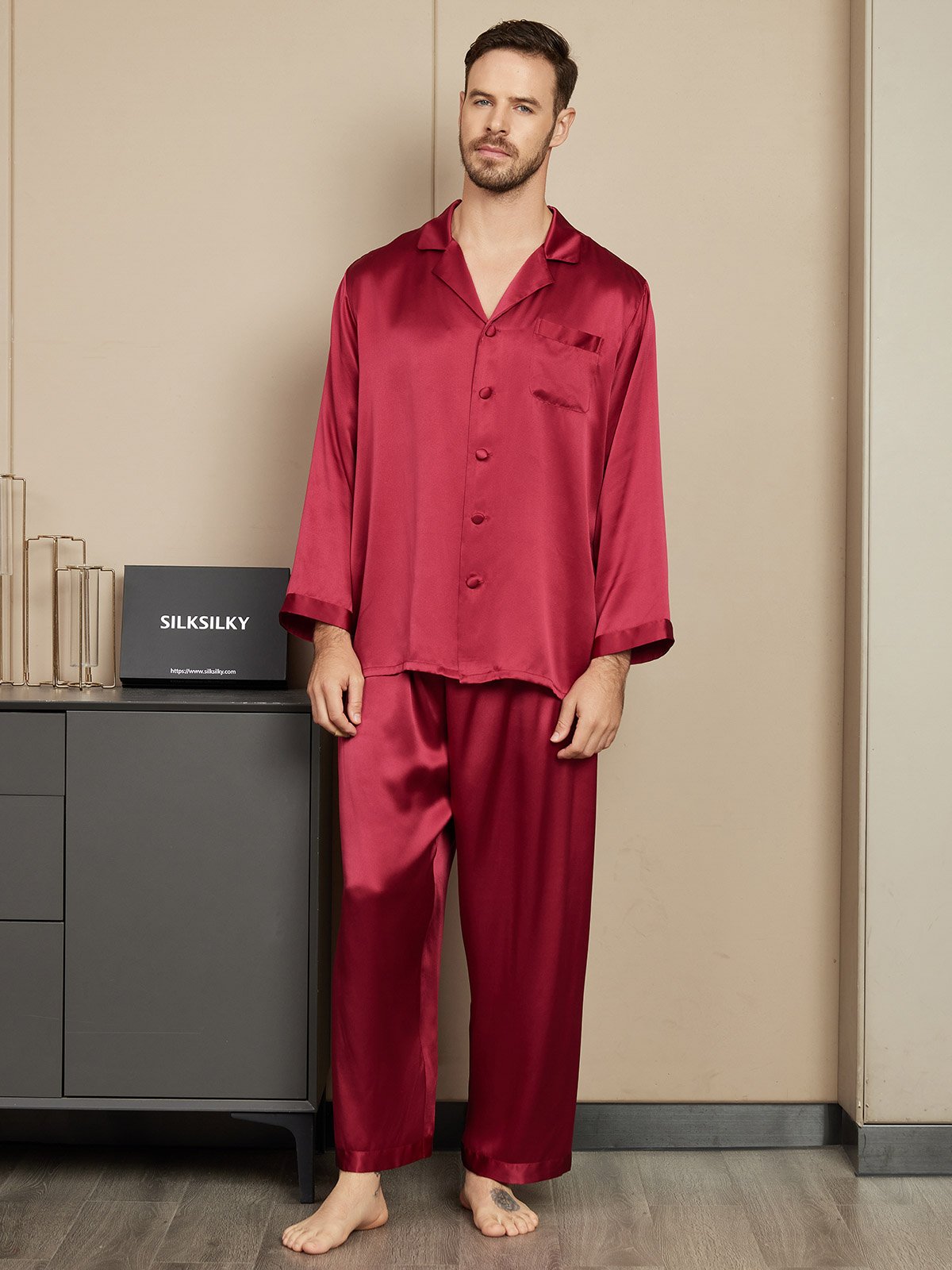 [Vino] SilkSilky-IT Seta pura Mens Pajamas 001