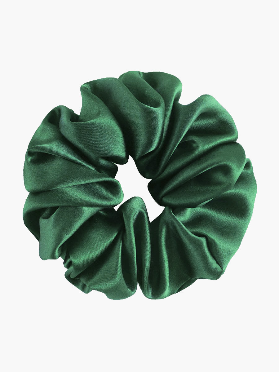 SilkSilky-IT 19Momme Seta pura Scrunchie VerdeScuro 003