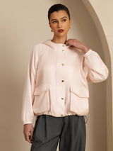 [Rosa] SilkSilky-IT Manica lunga Collo alto Capispalla da donna 003