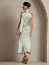 [Verde Chiaro] SilkSilky-IT Sleeveless Halter Vestiti da donna 002