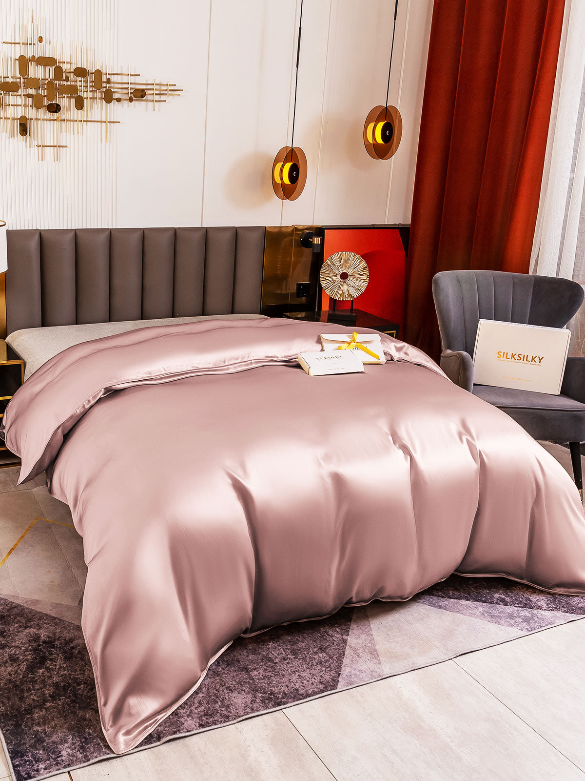 [Malva Pallido] SilkSilky-IT 19Momme Seta pura Duvet Cover 003
