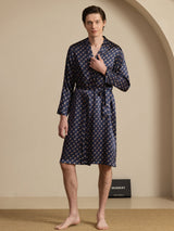 [Catena Blu Navy] SilkSilky-IT Long Sleeve Vestaglia da uomo 002