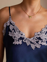 [Blu Scuro] SilkSilky-IT Sleeveless V Neck Cami 005