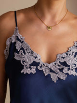 [Blu Scuro] SilkSilky-IT Sleeveless V Neck Cami 005