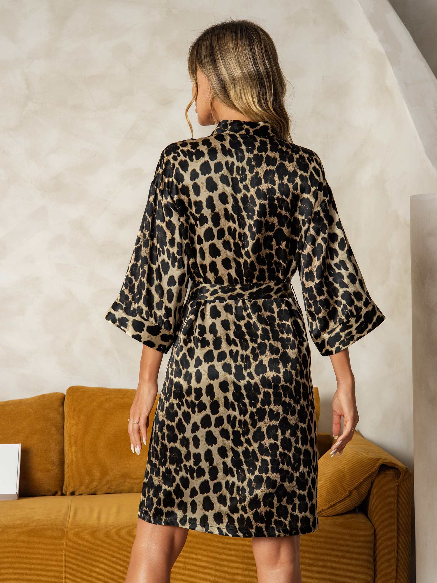 [Leopardo] SilkSilky-IT Seta pura Womens Robe 002