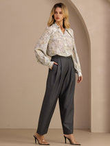 [Fiore di Salvia] SilkSilky-IT Long Sleeve Lapel Collar Camicette 007