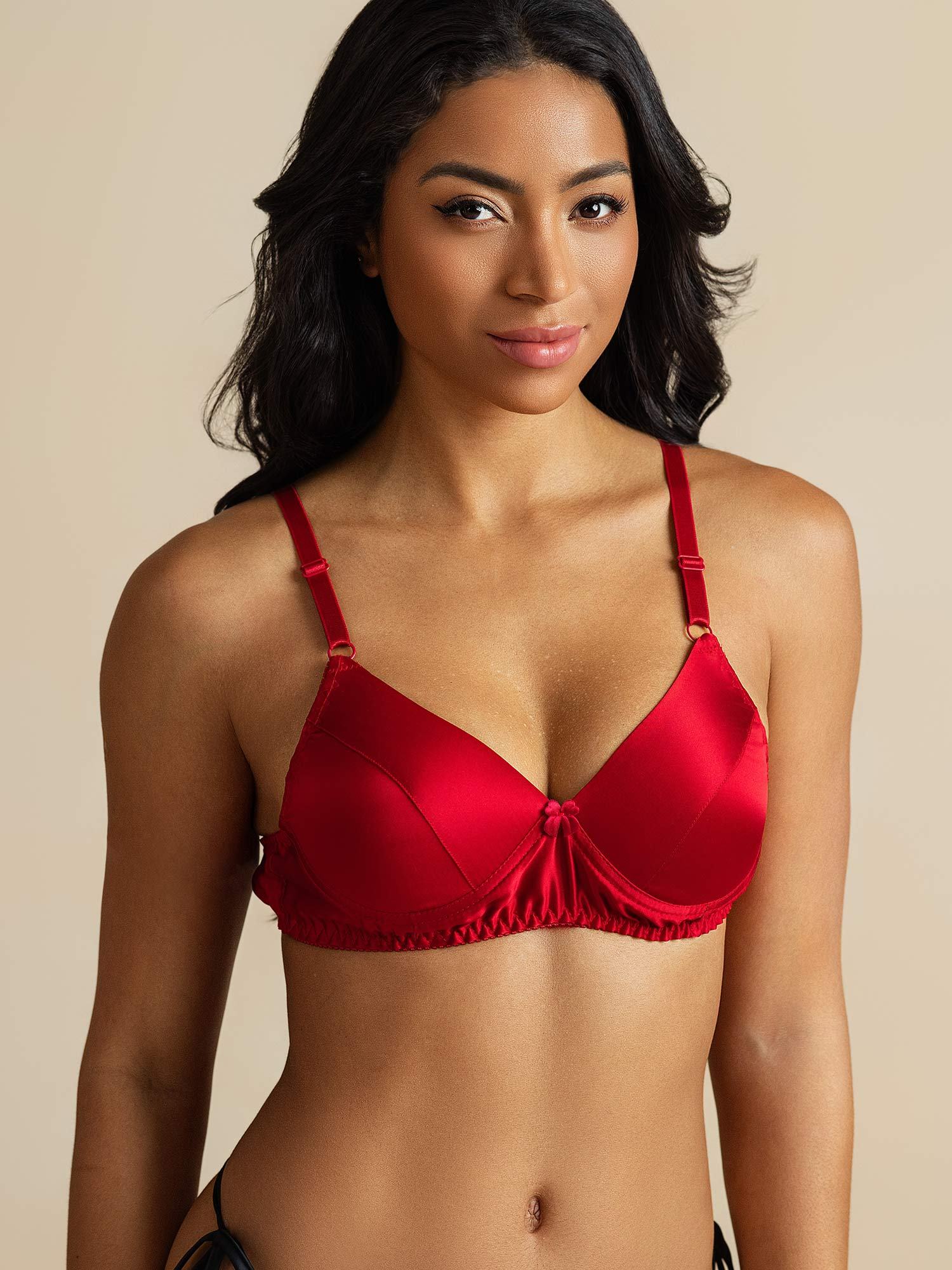 [Rosso] SilkSilky-IT Seta pura Bra 001,