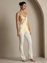 [Giallo Chiaro] SilkSilky-IT Spaghetti Strap V Neck Cami 009
