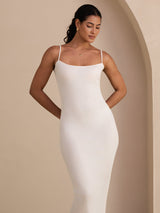 [Bianco] SilkSilky-IT Square Neck Vestiti da donna 003