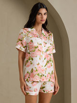 [Peonia Bianca] SilkSilky-IT Short Sleeve Notch Collar Pigiami da donna 003