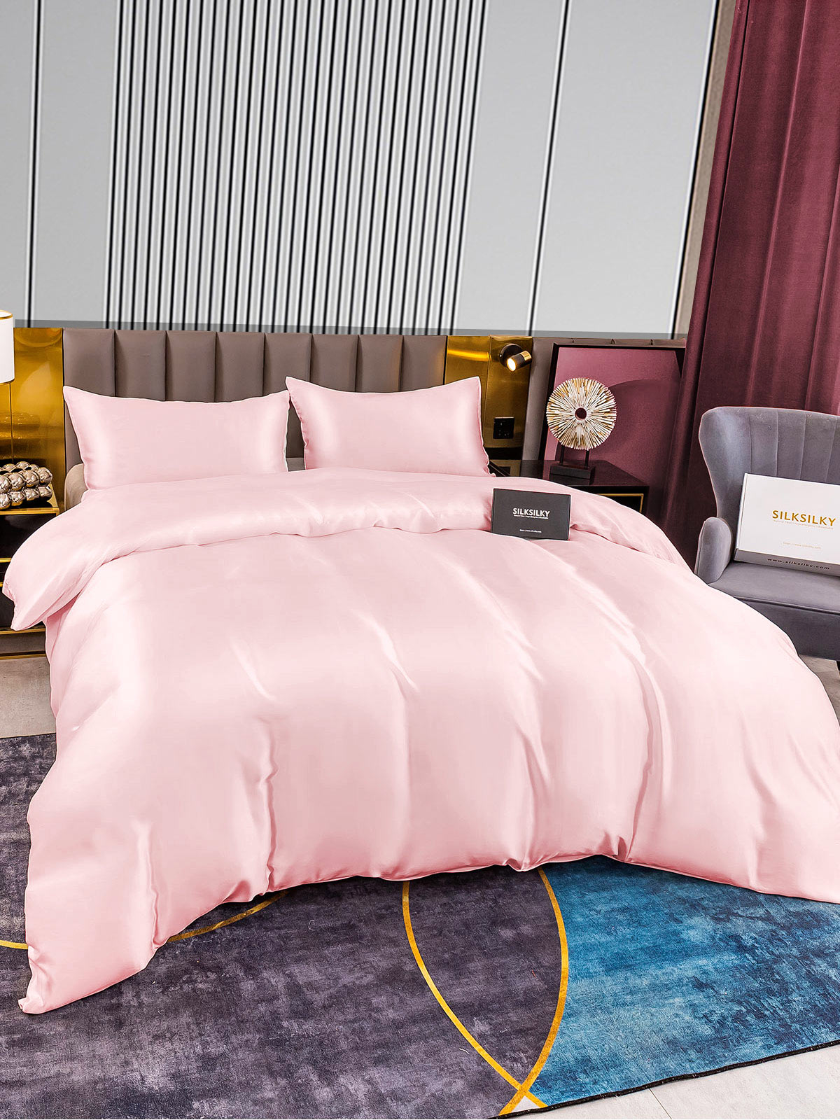 [Rosa] SilkSilky-IT 22Momme Seta pura Bedding Set 004