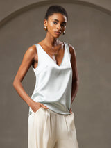 [Azzurro] SilkSilky-IT Sleeveless V Neck Cami 005