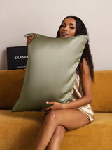[Verde Oliva] SilkSilky-IT 22Momme Seta pura Pillowcase 001
