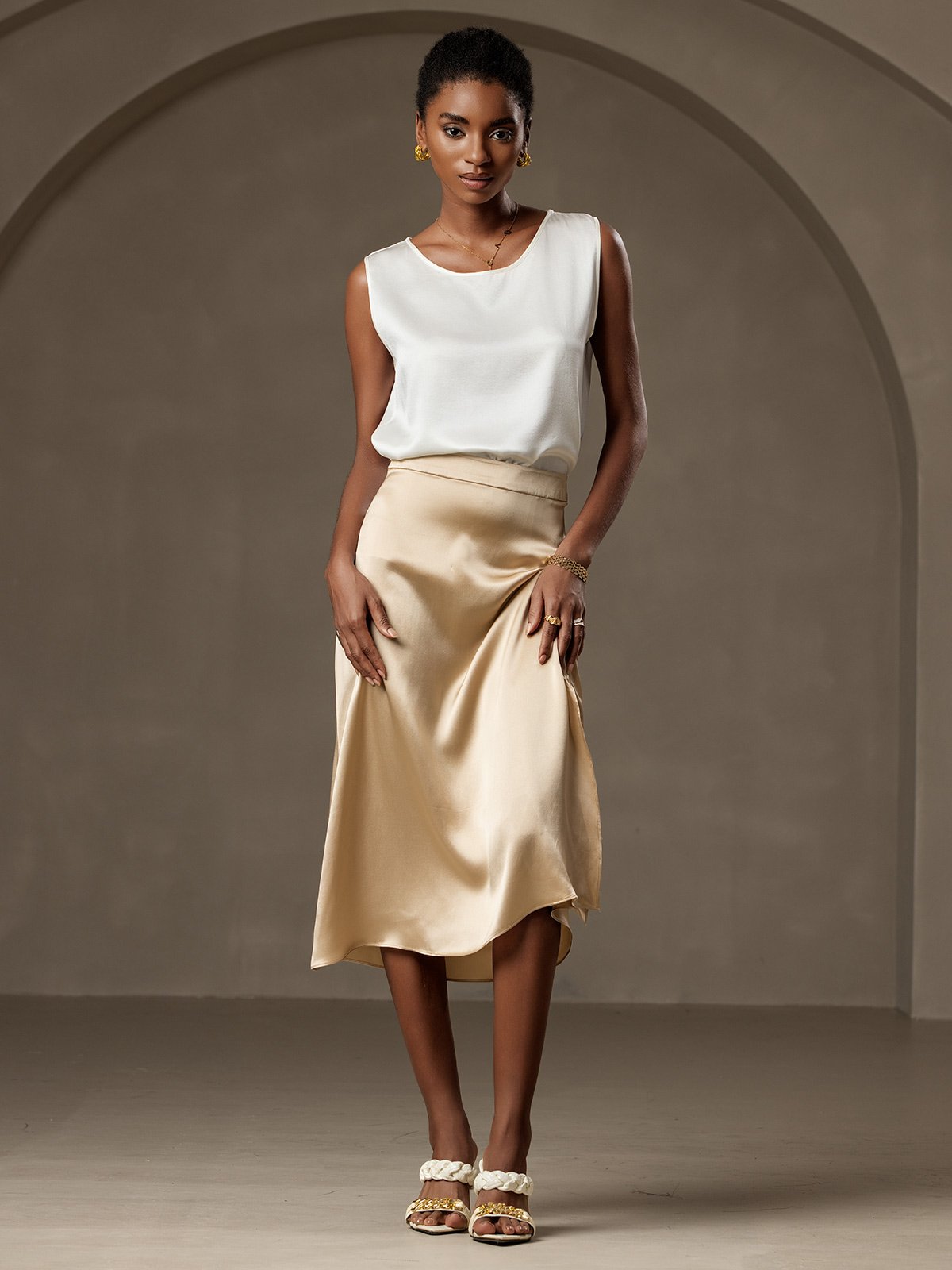 [Bianco] SilkSilky-IT 19Momme Seta Camisoles 006