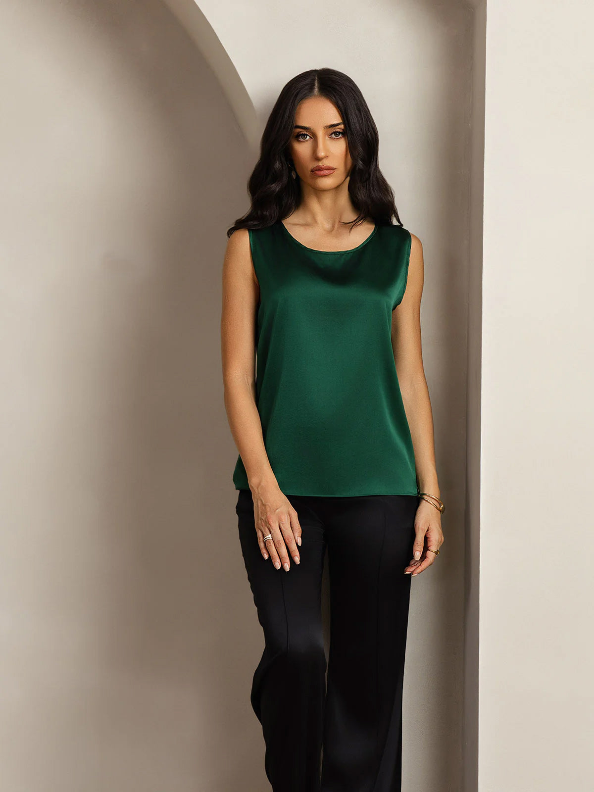 [Verde Scuro] SilkSilky-IT 19Momme Seta Camisoles 003