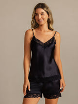 [Nero] SilkSilky-IT Sleeveless V Neck Set di Bretelle 003