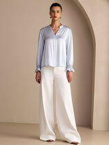 [Cielo Blu] SilkSilky-IT Long Sleeve Bluse 006