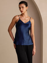 [Blu Scuro] SilkSilky-IT Sleeveless V Neck Cami 001