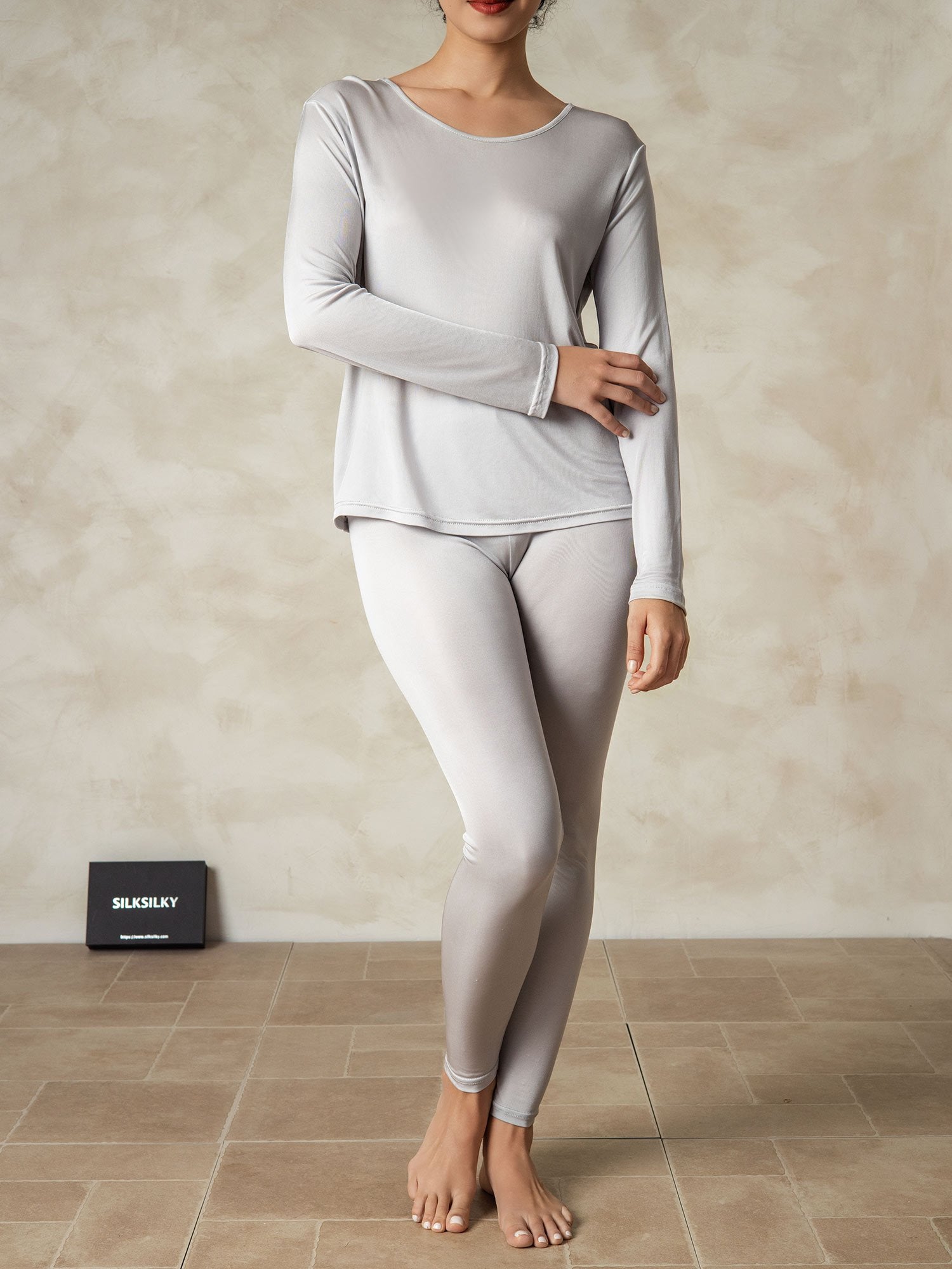 [Argento] SilkSilky-IT Seta Womens Pajamas 003