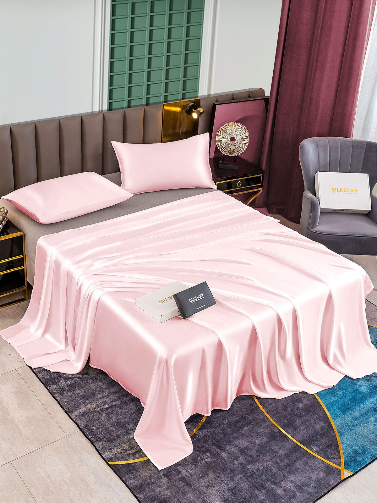 [Rosa] SilkSilky-IT 25Momme Seta pura Bedding Set 002