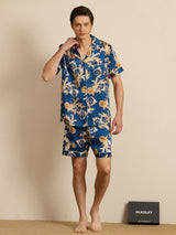 [Drago Navy] SilkSilky-IT Short Sleeve Lapel Collar Pigiami da uomo 006