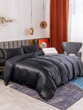 SilkSilky IT 19Momme Seta pura Bedding Set Nero 001