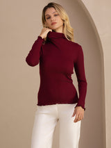 [Vino] SilkSilky-IT Long Sleeve Turtle Neck Magliette donna 004
