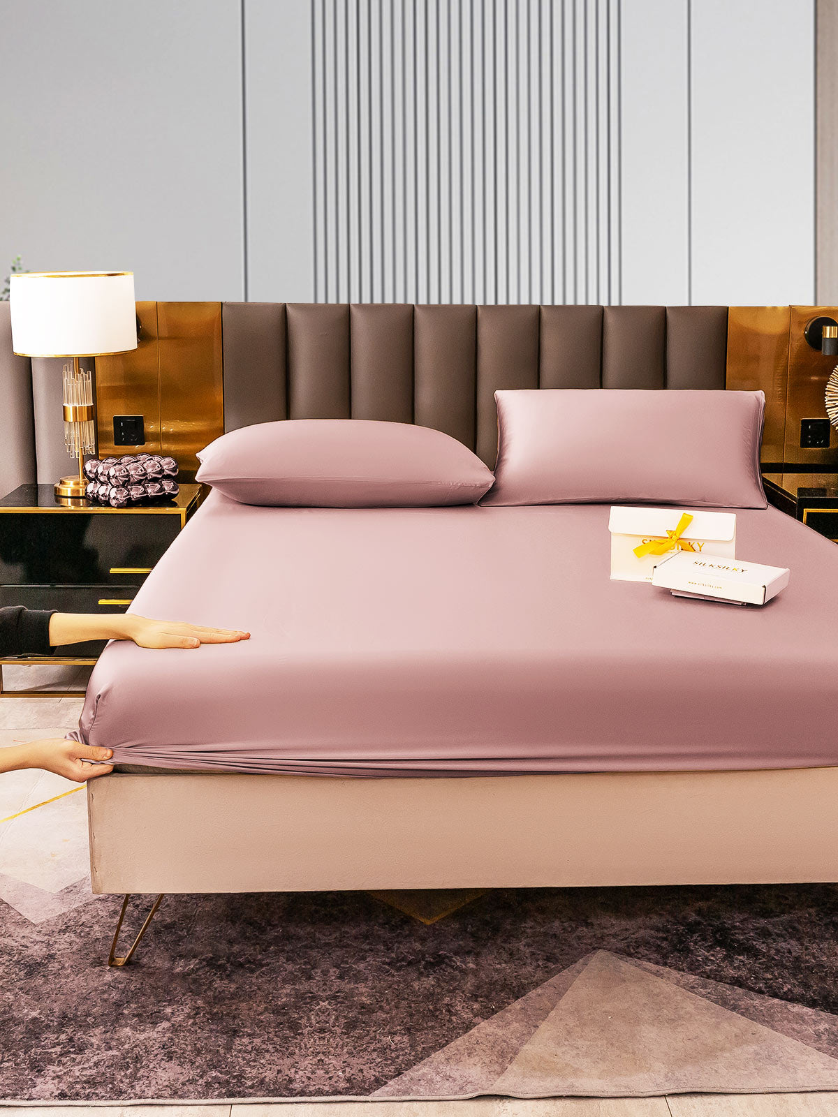 [Malva Pallido] SilkSilky-IT 22Momme Seta pura Bedding Set 006