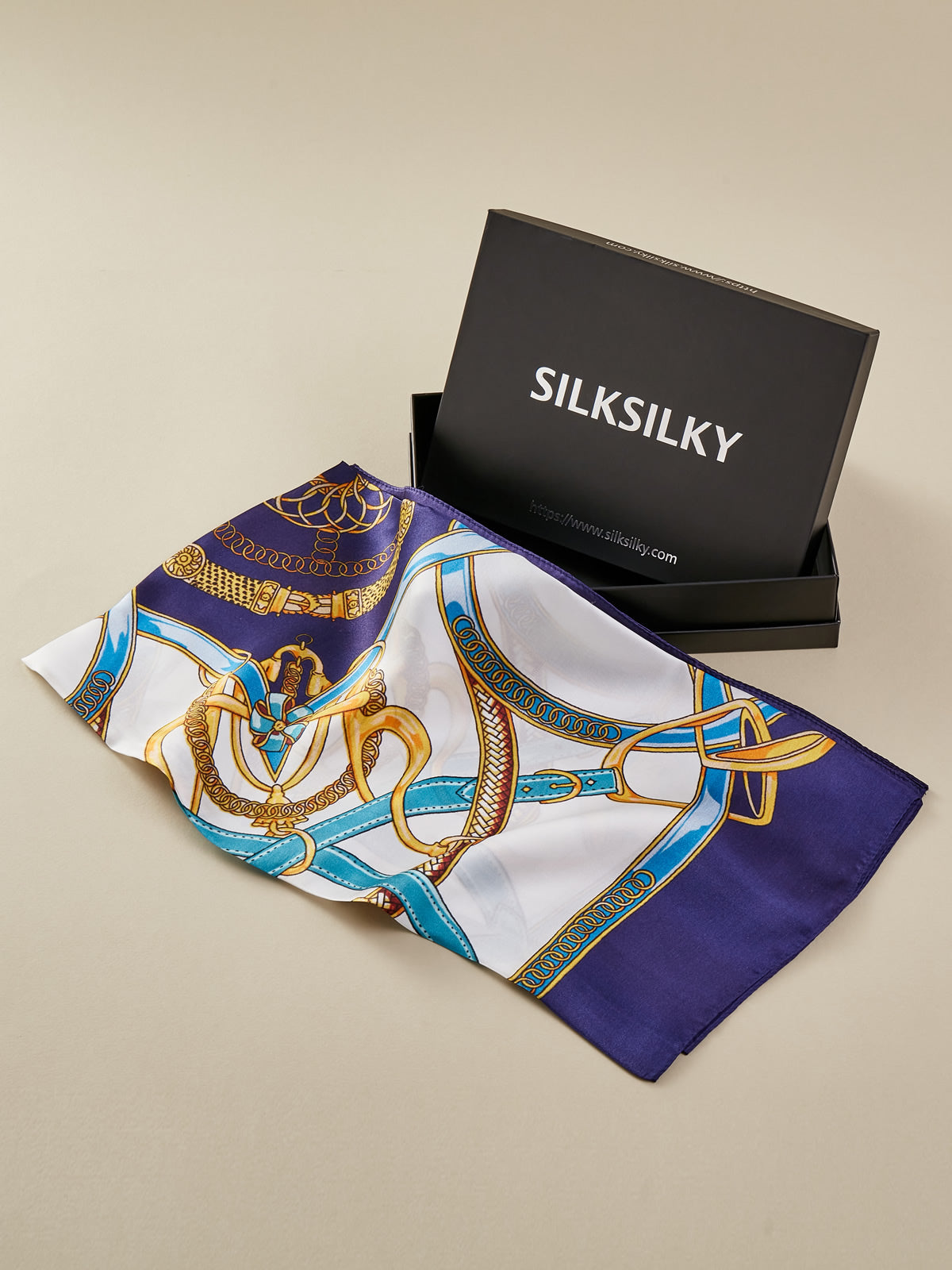 SilkSilky IT Seta pura Scarf BluAcuro 001