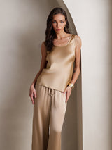 [Champagne] SilkSilky-IT Senza maniche Scollo quadrato Set di Bretelle 003