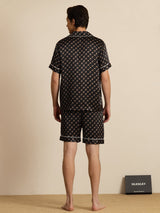 [Catena Nera] SilkSilky-IT Short Sleeve Lapel Collar Pigiami da uomo 002
