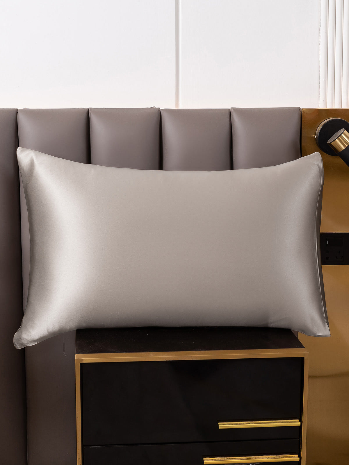 [Grigio] SilkSilky-IT 22Momme Seta pura Pillowcase 001