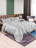 SilkSilky IT 25Momme Seta pura Bedding Set Argento 001