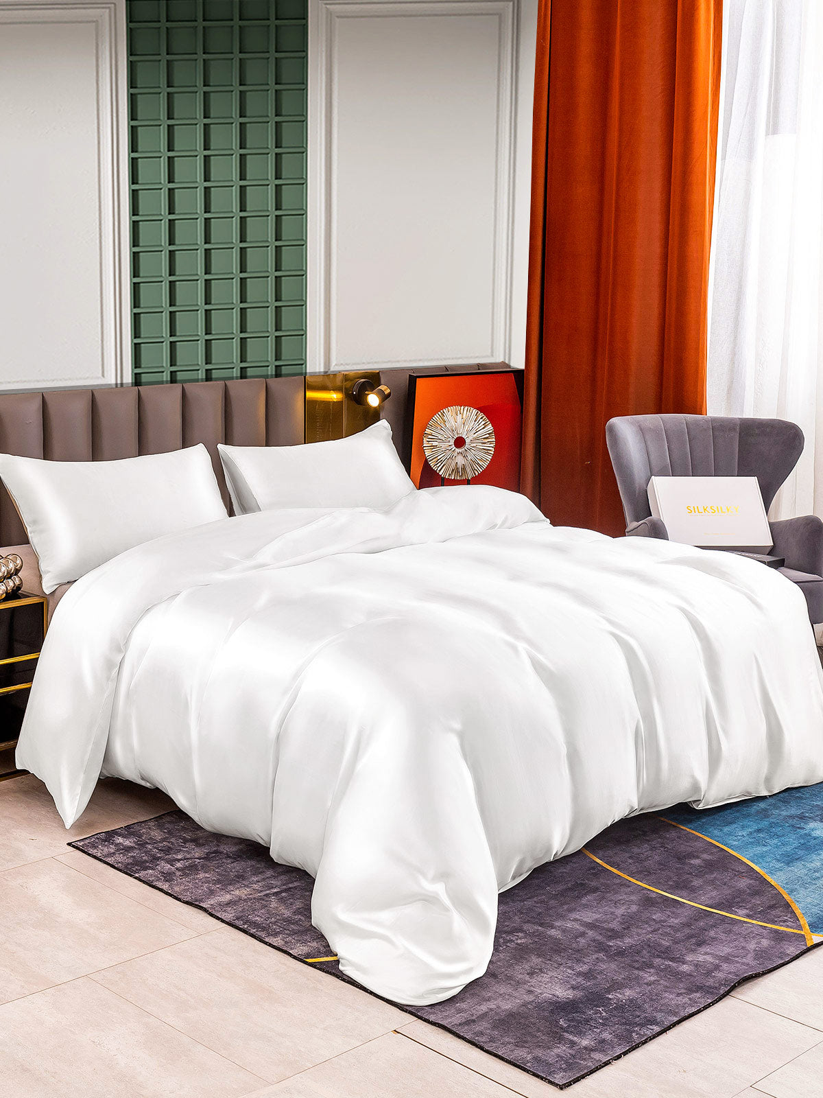 [Bianco] SilkSilky-IT 25Momme Seta pura Bedding Set 001