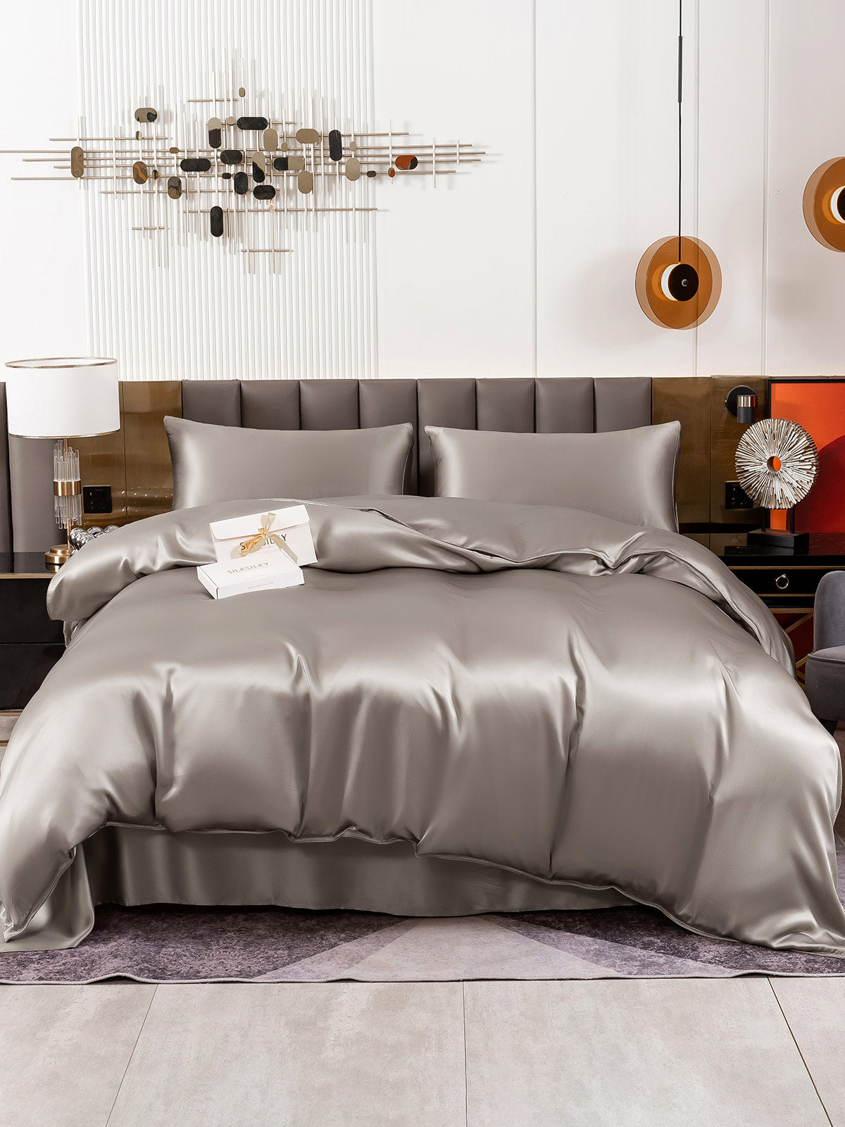 [Grigio] SilkSilky-IT 19Momme Seta pura Bedding Set 002