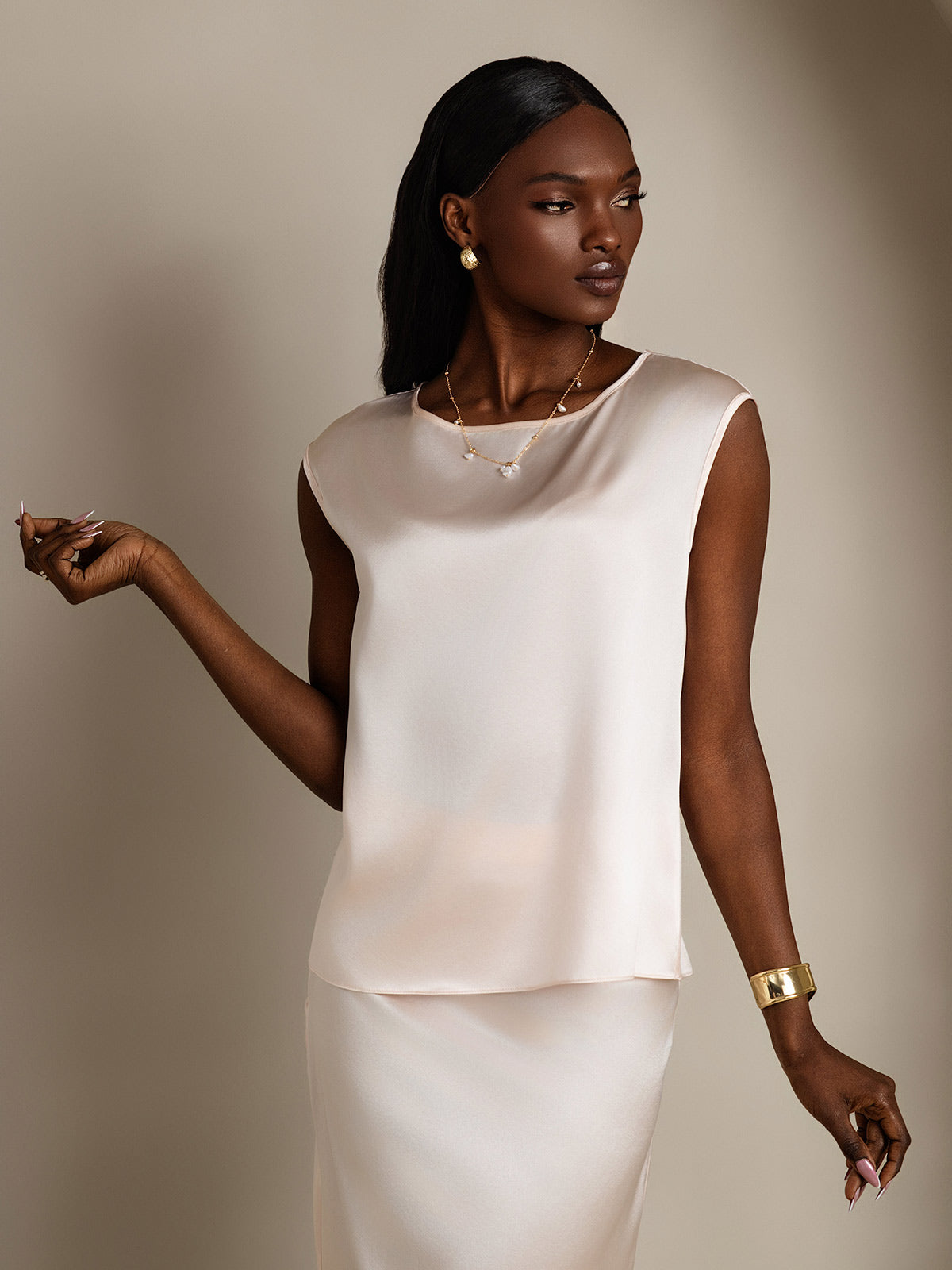 [Rosa] SilkSilky-IT 19Momme Seta Womens T-Shirt 005