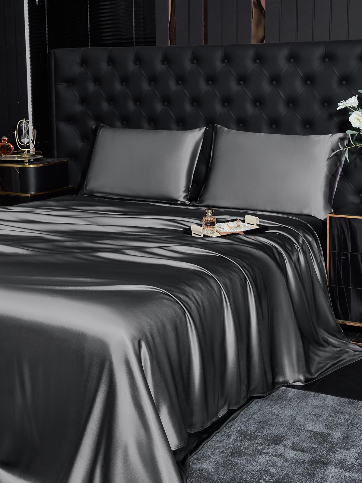 [Grigio Scuro] SilkSilky-IT 19Momme Seta pura Bedding Set 003