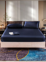 [Blu Scuro] SilkSilky-IT 22Momme Set di biancheria da letto 001