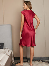 [Vino] SilkSilky-IT Cap Sleeve V Neck Camicia da notte 002