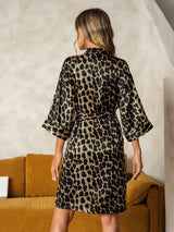 [Leopardo] SilkSilky-IT Seta pura Womens Robe 002,