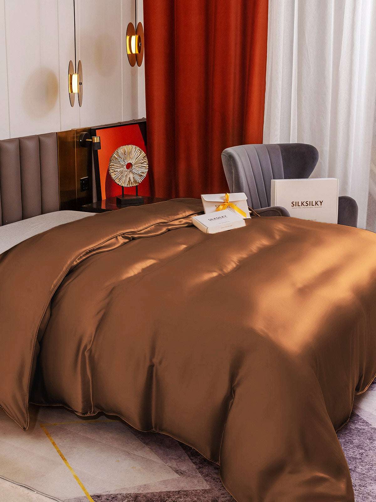 [Caffè] SilkSilky-IT 19Momme Seta pura Duvet Cover 004