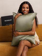 [Verde Oliva] SilkSilky-IT 22Momme Seta pura Pillowcase 005
