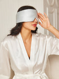 SilkSilky IT 19Momme Seta pura Eye Mask Argento 002