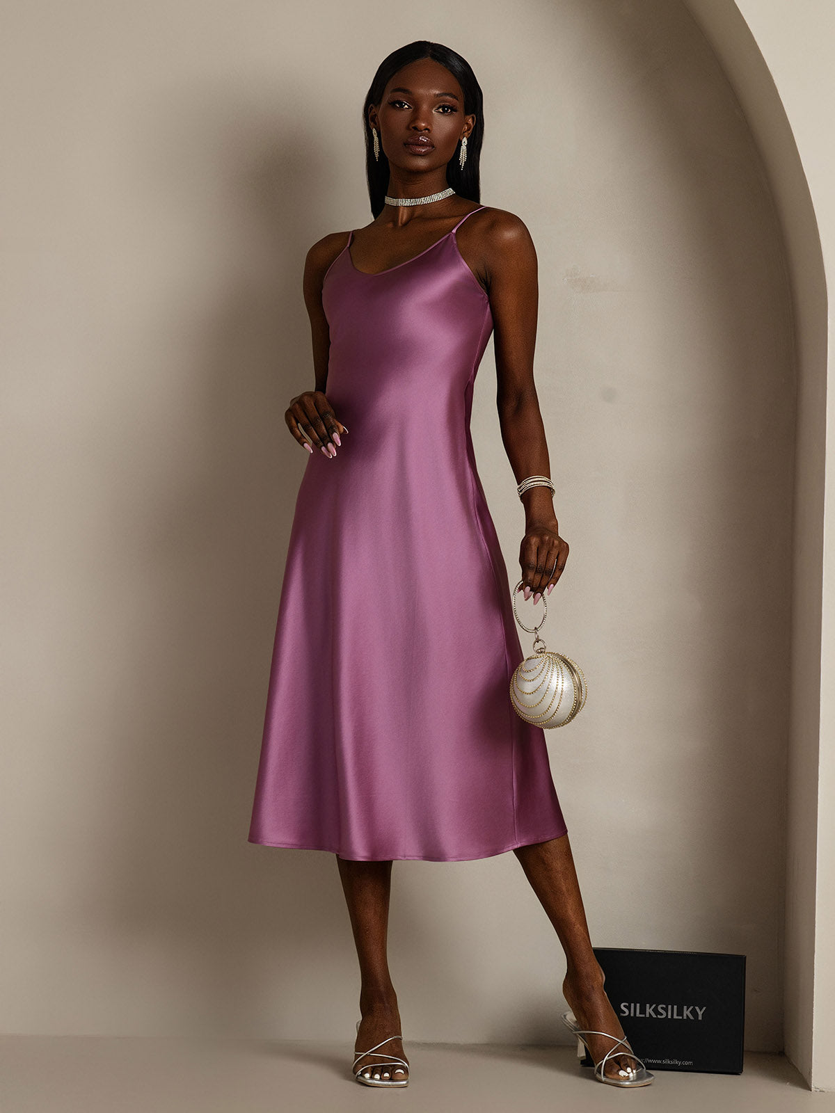 [Viola Scuro] SilkSilky-IT Seta pura Dress 004